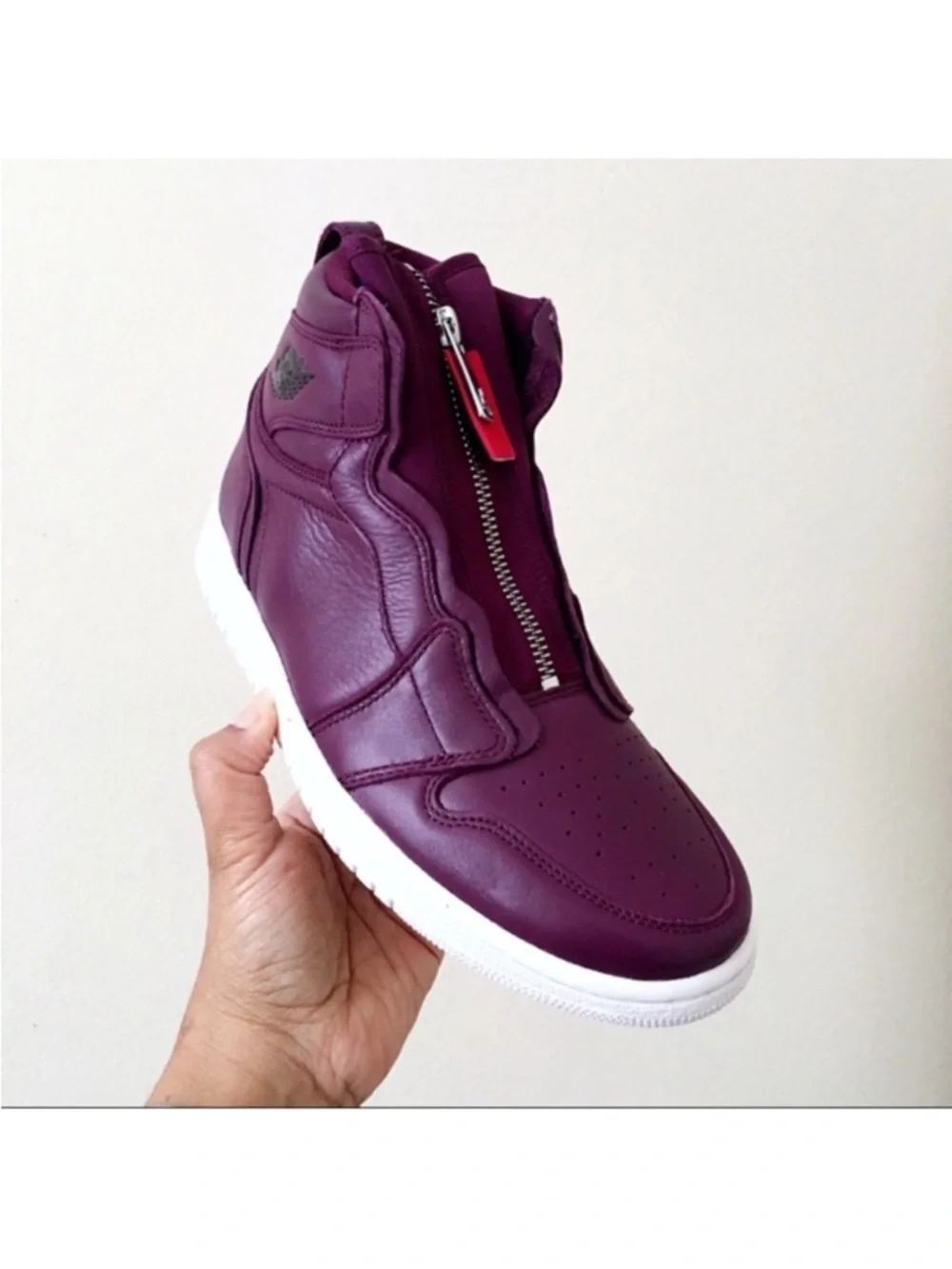 Nike Air Jordan 1 High Zip Premium High Top Burgundy Women’s Sneakers Size 6